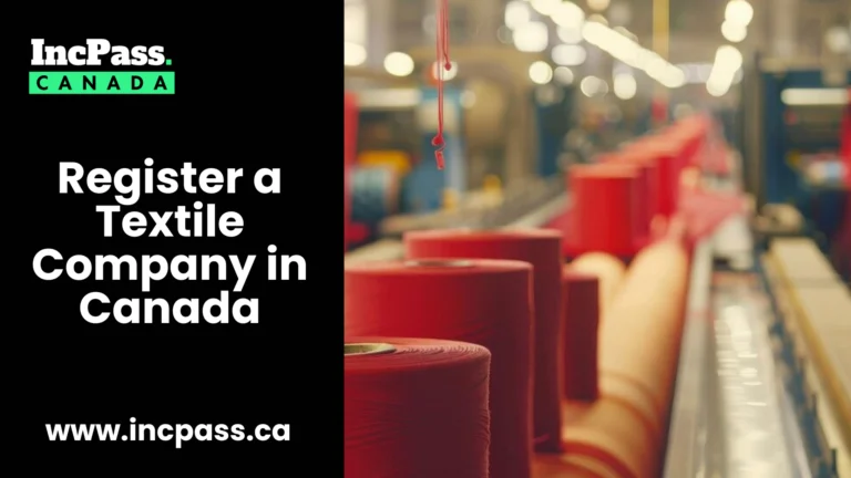 register a textile company in canada